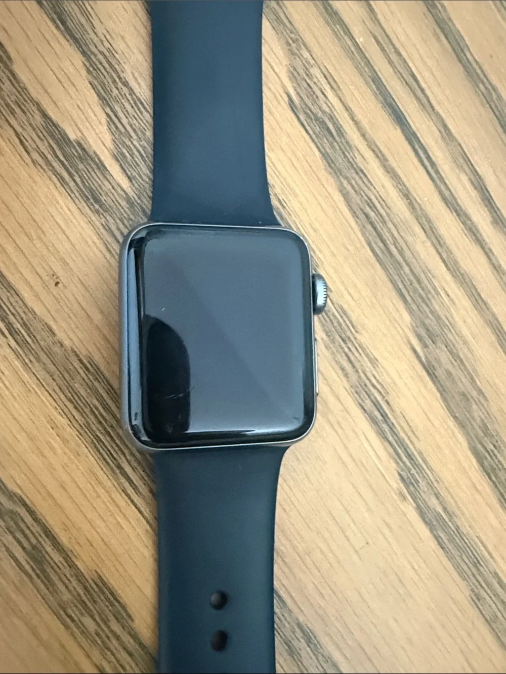 Black apple series 3 Smartwatch with Black Silicone Band - Electronics Wearable